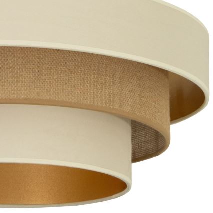 Opbouwplafondlamp WENTA 1xE27/60W/230V Ø 50 cm beige/jute