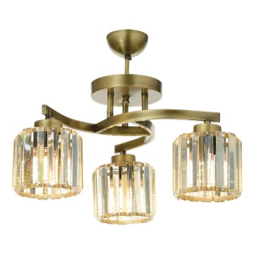 Opbouwplafonnière CRYSTALLINE 3xE27/40W/230V bronskleurig