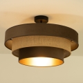 Opbouwplafonnière WENTA 1xE27/60W/230V Ø 50 cm bruin/jute
