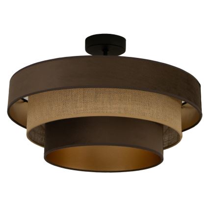Opbouwplafonnière WENTA 1xE27/60W/230V Ø 50 cm bruin/jute