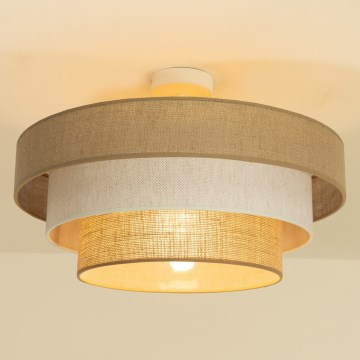Opbouwplafonnière WENTA 1xE27/60W/230V Ø 50 cm jute/crème