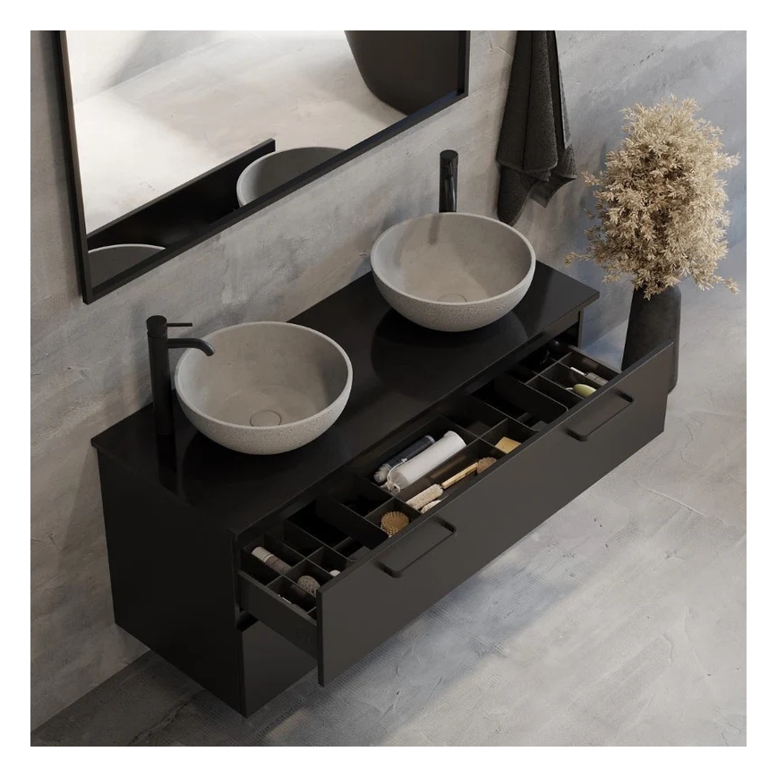 Opbouwwastafel BERGEN Ø 39 cm beton/grijs