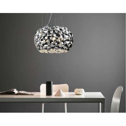 Open Design OR80162 - Hanglamp aan kabel CARERA 6xG9/7W/230V Ø 55 cm, glanzend chroom