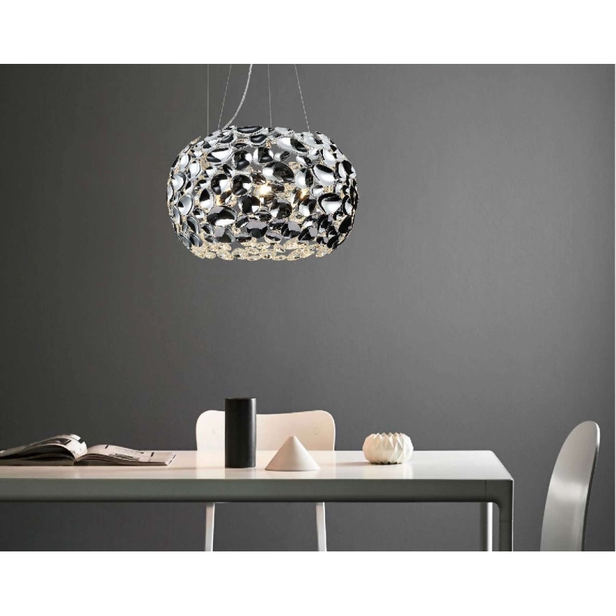 Open Design OR80162 - Hanglamp aan kabel CARERA 6xG9/7W/230V Ø 55 cm, glanzend chroom