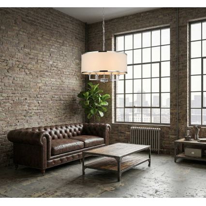 Open Design OR80209 - Kroonluchter aan ketting CASA 3xE14/12W/230V crème/hoogglans chroom