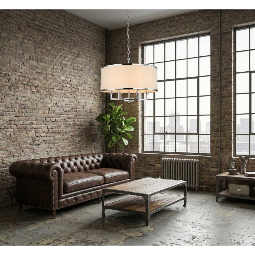 Open Design OR80209 - Kroonluchter aan ketting CASA 3xE14/12W/230V crème/hoogglans chroom