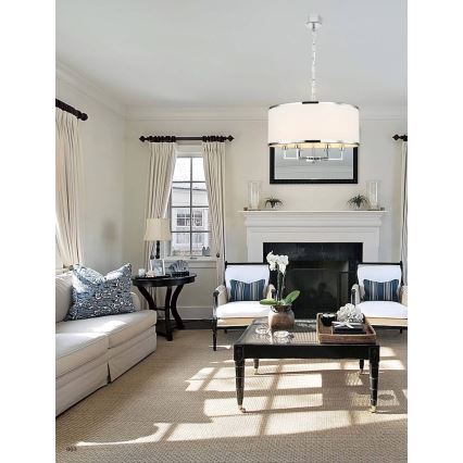 Open Design OR80216 - Kroonluchter met ketting CASA 6xE14/15W/230V crème/glanzend chroom