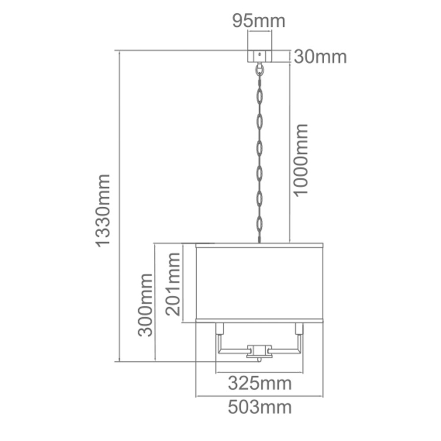 Open Design OR80216 - Kroonluchter met ketting CASA 6xE14/15W/230V crème/glanzend chroom