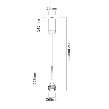 Open Design OR80315 - CRIMA LED-hanglamp met kabel LED/7W/230V roségoud