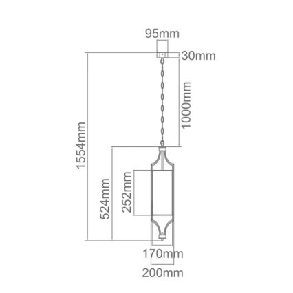 Open Design OR80551 - LUNGA kroonluchter aan ketting 1xE27/15W/230V glanzend chroom/wit