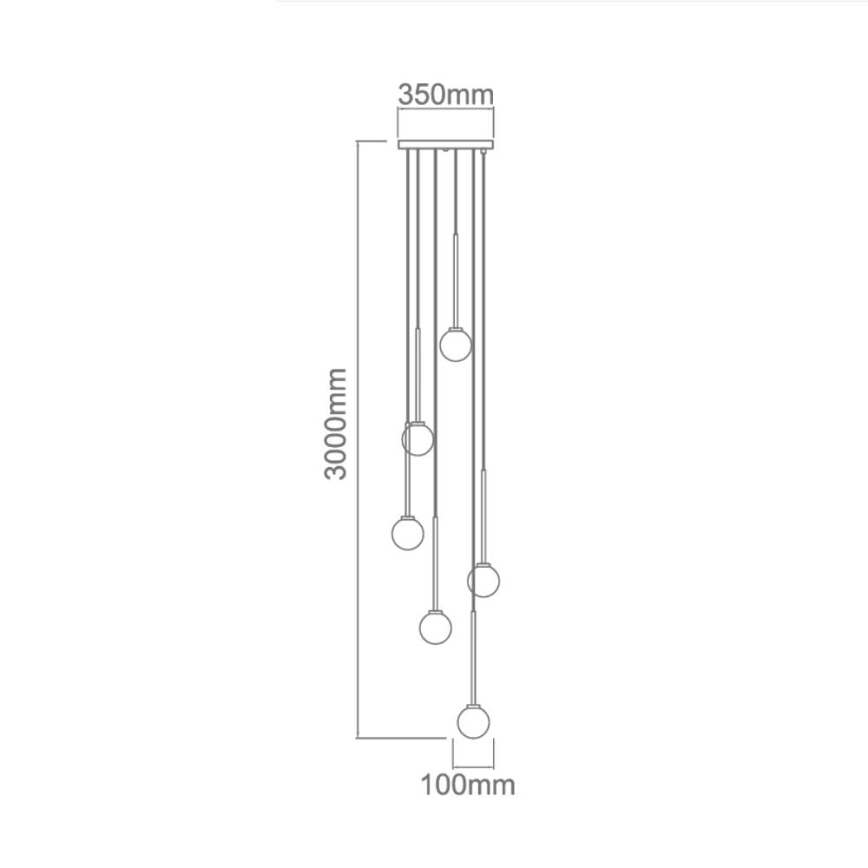 Open Design OR80636 - Kroonluchter aan kabel OTA 6xG9/8W/230V, zwart