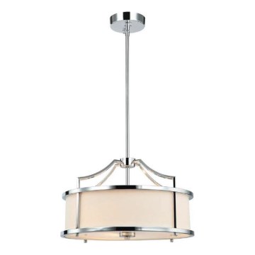Open Design OR80865 - STANZA hanglamp met stang, 3x E27/15W/230V, Ø 42 cm, glanzend chroom/wit