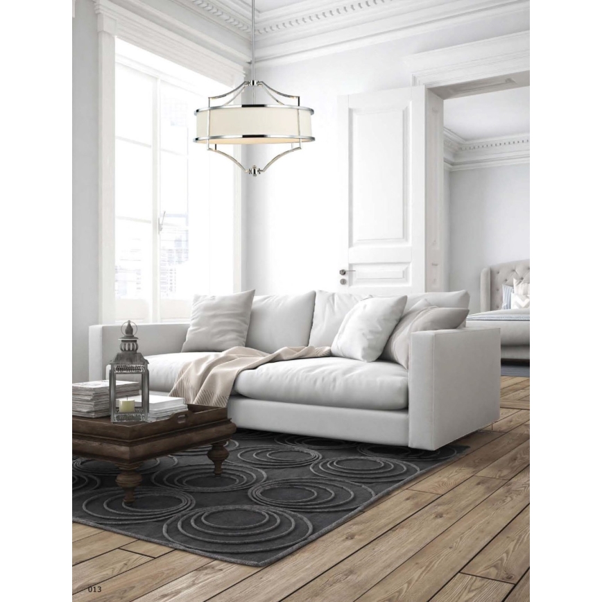 Open Design OR80902 - STESSO hanglamp met stang 4xE27/15W/230V Ø 42 cm glanzend chroom/wit