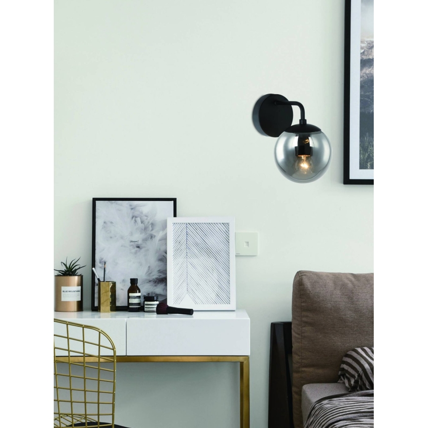 Open Design OR81411 - Wandlamp BAO 1xE27/8W/230V zwart/rookgrijs
