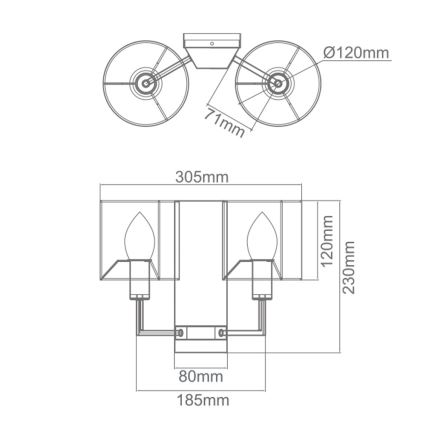 Open Design OR81497 - Wandlamp CASA 2xE14/12W/230V glanzend chroom/crème