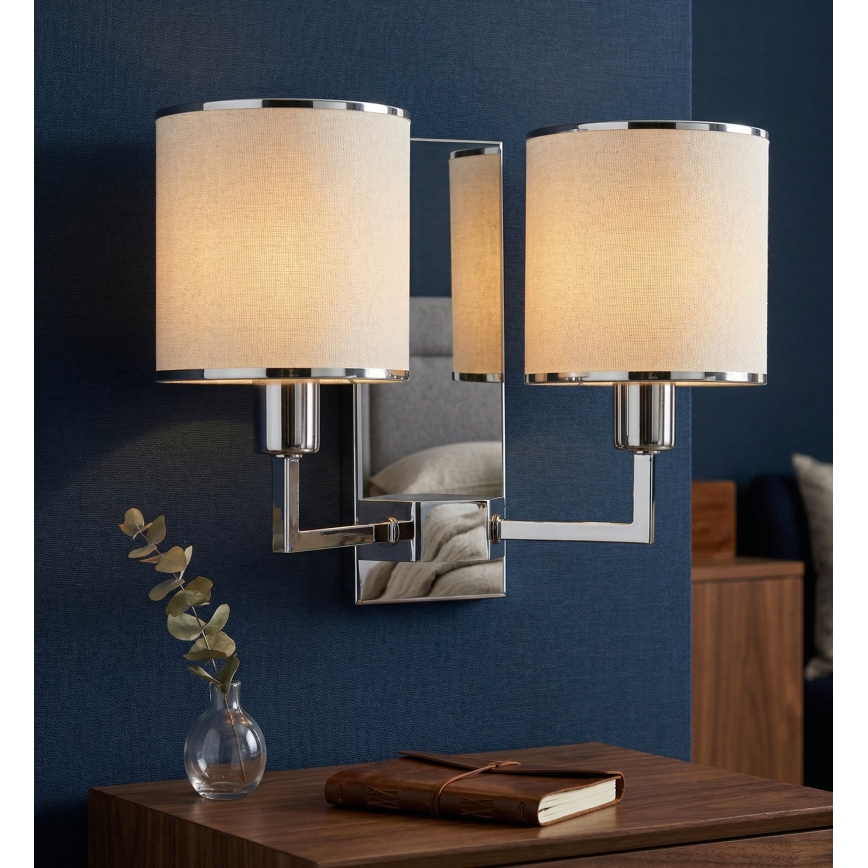 Open Design OR81497 - Wandlamp CASA 2xE14/12W/230V glanzend chroom/crème