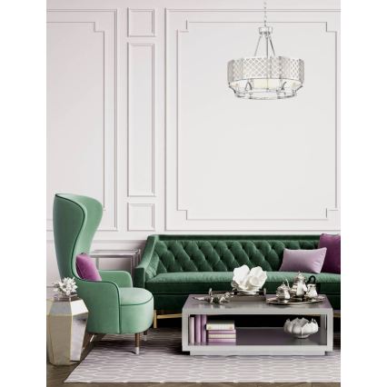 Open Design OR84375 - Kroonluchter met ketting VERNO 6xE14/12W/230V Ø 55 cm glanzend chroom