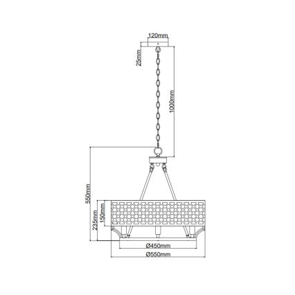 Open Design OR84375 - Kroonluchter met ketting VERNO 6xE14/12W/230V Ø 55 cm glanzend chroom