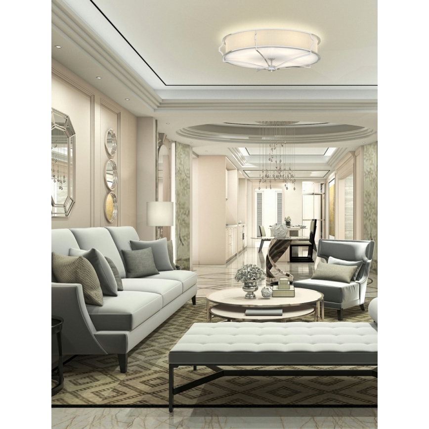 Open Design OR84429 - Plafondlamp STESSO 6xE27/12W/230V Ø 85 cm glanzend chroom/wit