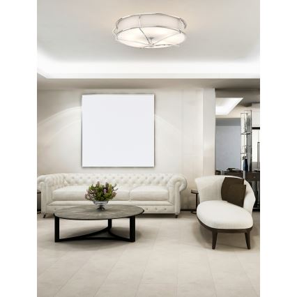 Open Design OR84429 - Plafondlamp STESSO 6xE27/12W/230V Ø 85 cm glanzend chroom/wit