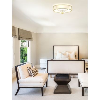 Open Design OR84436 - Plafondlamp STESSO 4xE27/12W/230V Ø 65 cm messing/wit