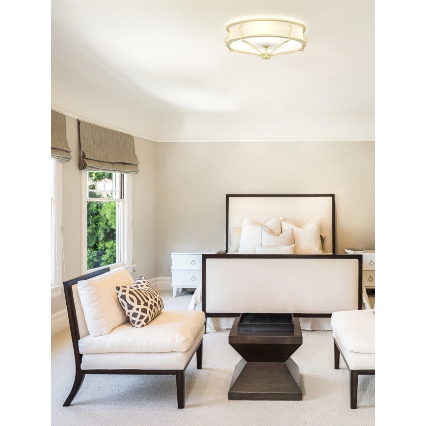 Open Design OR84436 - Plafondlamp STESSO 4xE27/12W/230V Ø 65 cm messing/wit