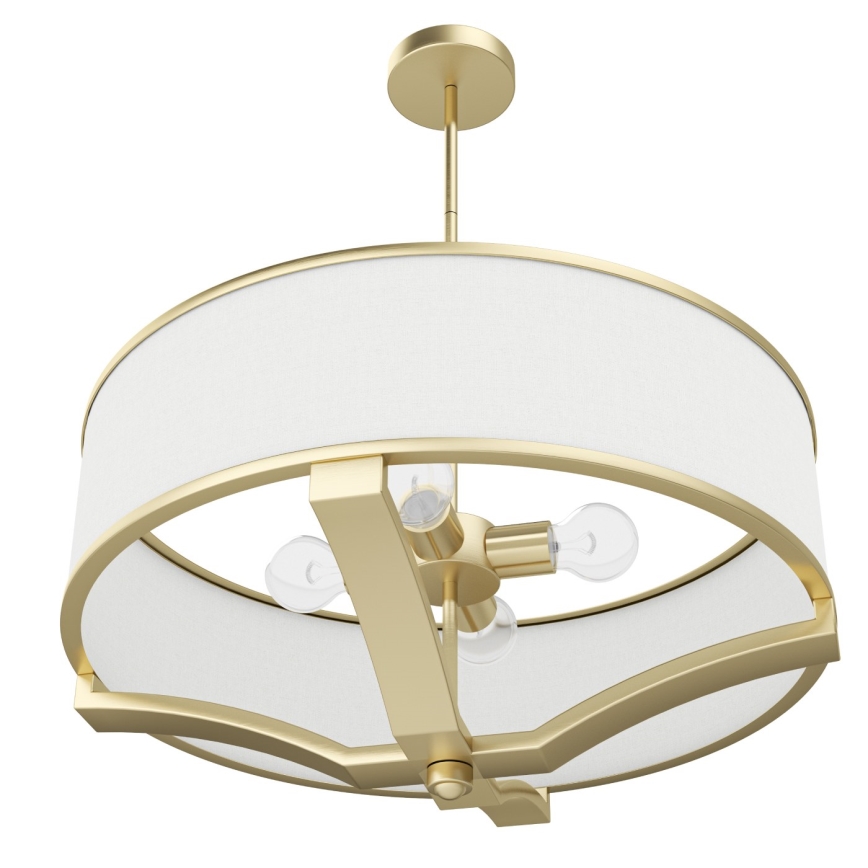 Open Design OR84818 - GERDO kroonluchter met stang 4xE27/12W/230V messing/wit