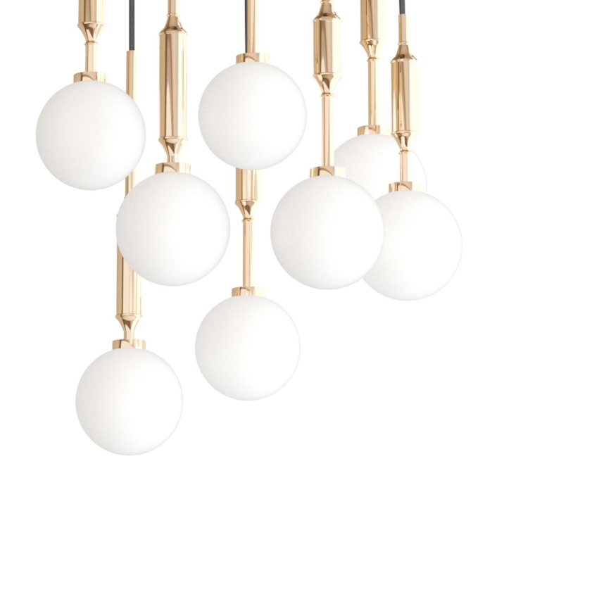 Open Design OR85334 - Gouden kabelhanglamp ERO 8xG9/8W/230V