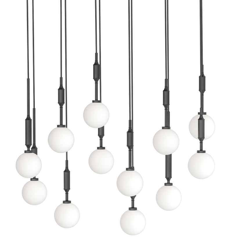 Open Design OR85464 - ERO kroonluchter aan kabel, 12xG9/8W/230V, zwart