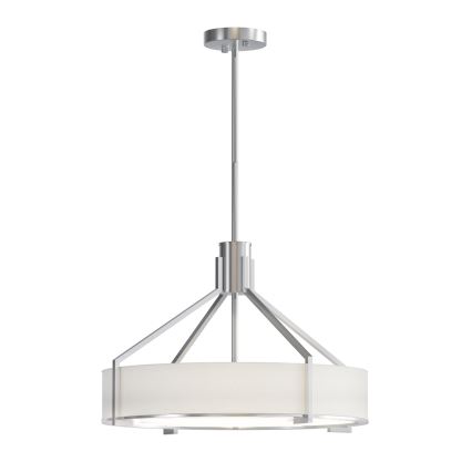 Open Design OR85624 - Hanglamp met stang DORETTO 4xE27/15W/230V diameter 50 cm mat chroom/wit