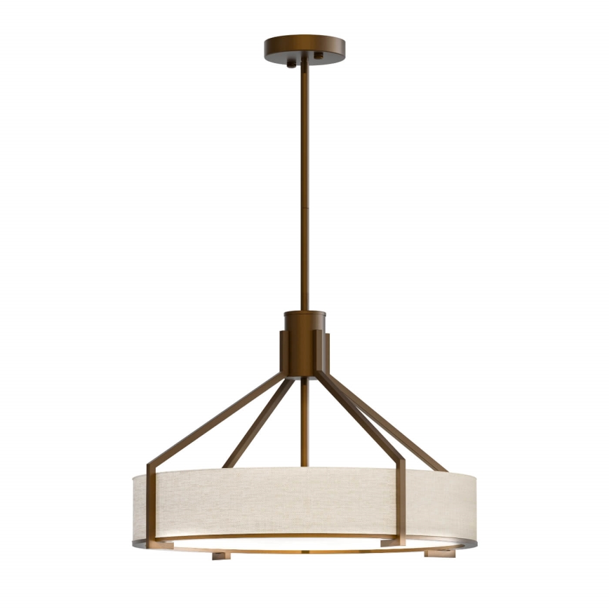 Open Design OR85648 - Hanglamp op staaf DORETTO 4xE27/15W/230V Ø 50 cm bruin/beige