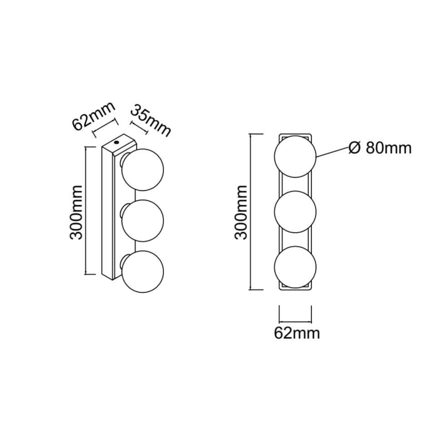 Open Design OR85716 - Wandlamp voor badkamer MERINO 3xG9/8W/230V 30 cm IP44 messing