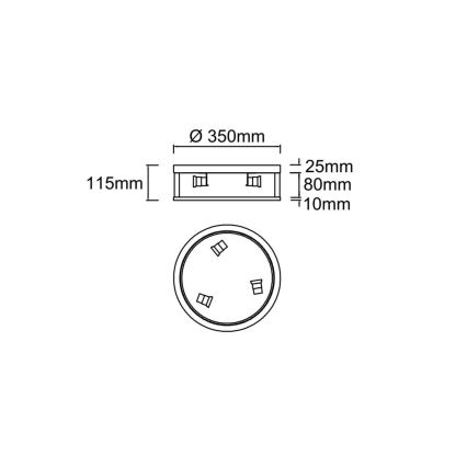 Open Design OR85815 - Plafondlamp SANDRO 3xE14/12W/230V Ø 35 cm glanzend chroom