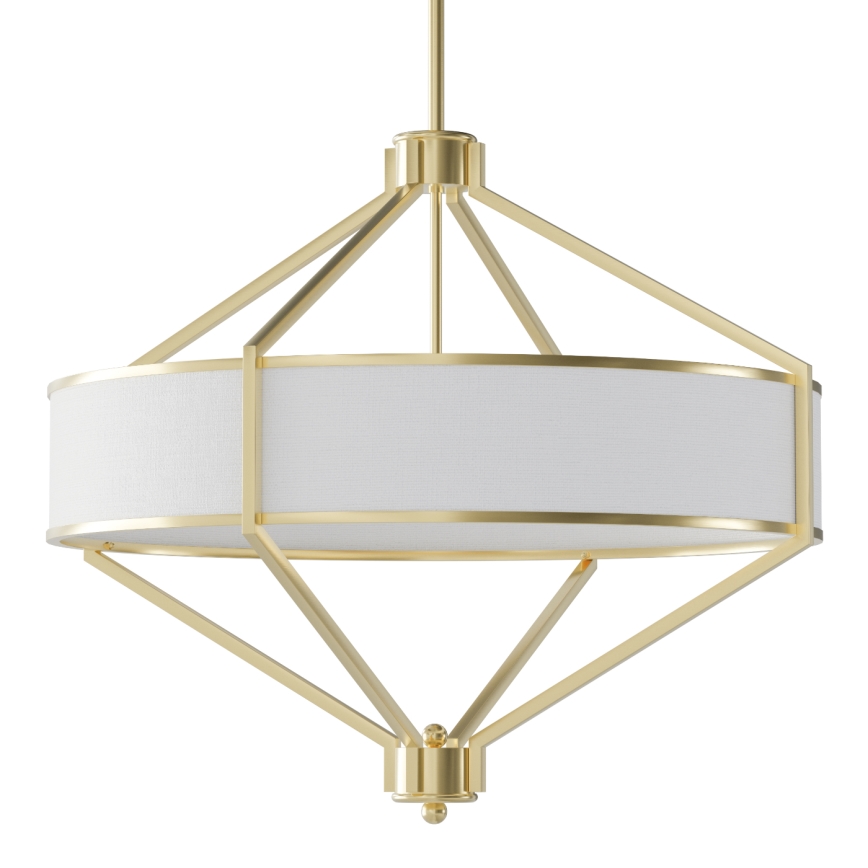 Open Design OR85839 - Hanglamp met stang ZUNDO 4xE27/15W/230V messing/wit