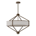 Open Design OR85846 - Hanglamp met stang ZUNDO 4xE27/15W/230V bruin/beige