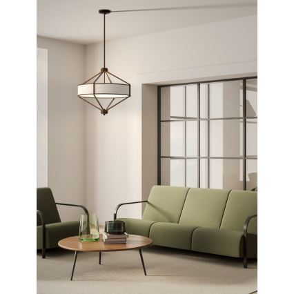 Open Design OR85846 - Hanglamp met stang ZUNDO 4xE27/15W/230V bruin/beige