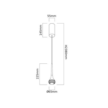 Open Design OR86171 - LED-kroonluchter aan kabel CRIMA LED/7W/230V messing