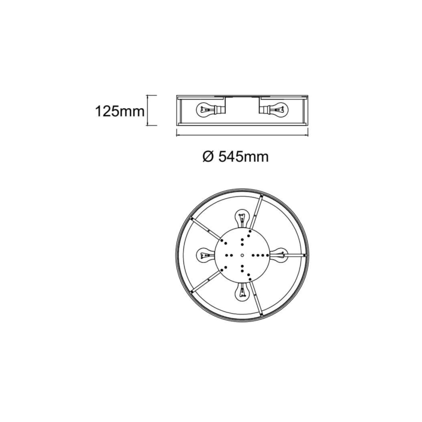 Open Design OR86584 - Plafondlamp ZALINDRO 4xE27/15W/230V Ø 54,5 cm zwart