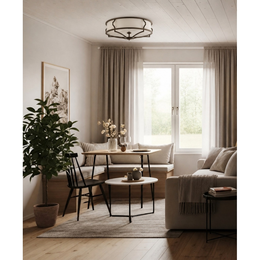 Open Design OR86614 - Plafondlamp STESSO 6xE27/12W/230V Ø 85 cm bruin