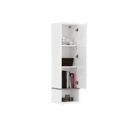 Kast met open plank FRED wit/grijs