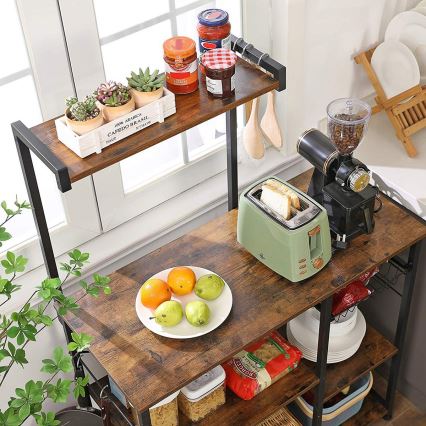 Open plankenrek voor de keuken MARGE, bruin/zwart