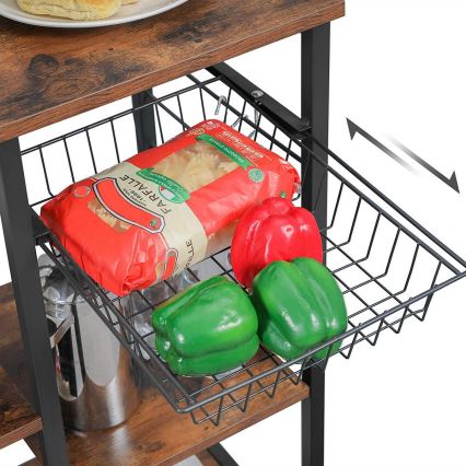 Open plankenrek voor de keuken MARGE, bruin/zwart