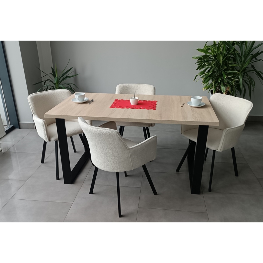 Opklapbare eettafel COLIN eiken sonoma