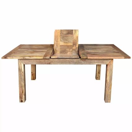 Opklapbare eettafel HINA 180x90 cm massief hout/mangoboom