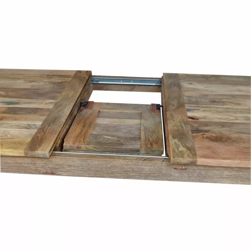 Opklapbare eettafel HINA 180x90 cm massief hout/mangoboom