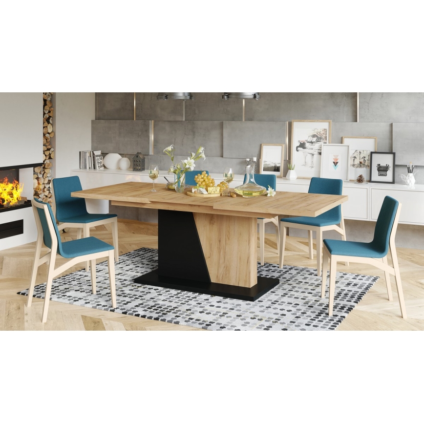 Opklapbare eettafel NINO eiken/zwart