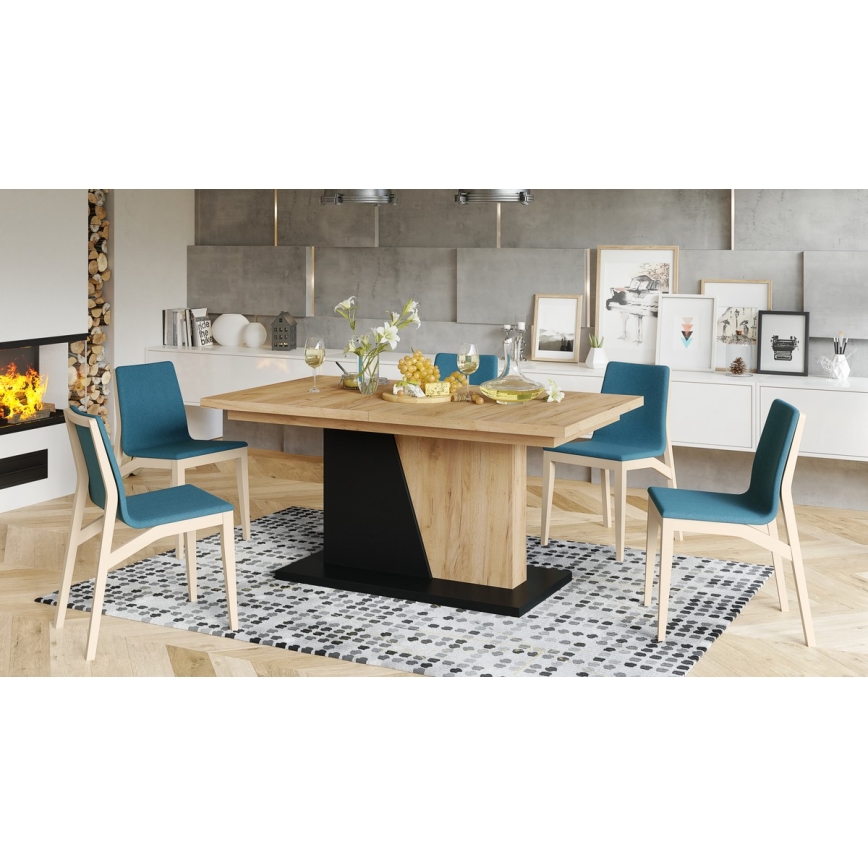Opklapbare eettafel NINO eiken/zwart