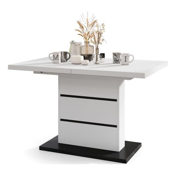 Opklapbare eettafel PAOLO wit/zwart