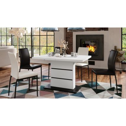 Opklapbare eettafel PAOLO wit/zwart