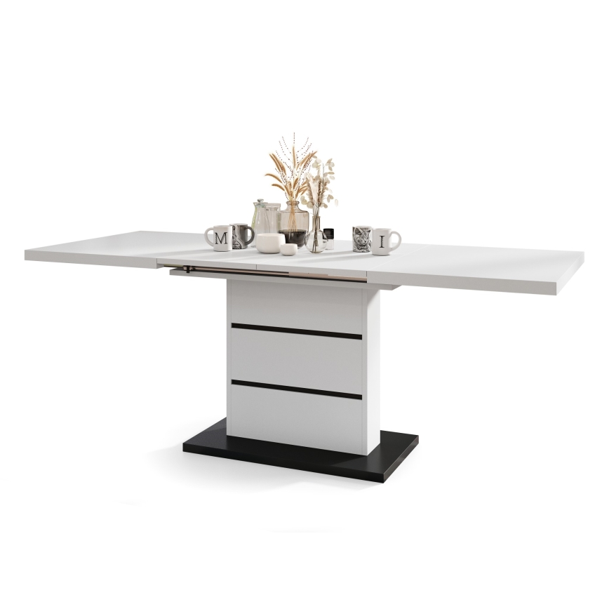 Opklapbare eettafel PAOLO wit/zwart